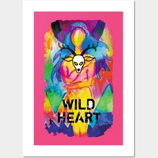 WILD HEART girl portrait in vivid colors Posters and Art